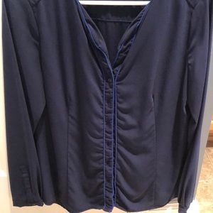 Navy blue with trim blouse
